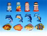 NAT3356 Plastic Nautical Magnets 12 asst